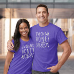 On My Honeymoon Bride or Groom T-Shirt<br><div class="desc">Congratulations on your marriage! Now it's time for the honeymoon. Tell the world that you're a newlywed with this cute "I'm on my honeymoon" top with interlocking hearts you can personalize with your (and your other half's) initials. This design works best on dark clothing - I have included a darker...</div>