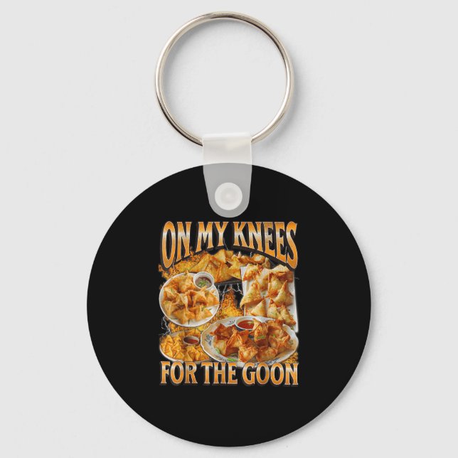 On My Knees For The-goon Bootleg Funny Crab Rangoo Keychain (Front)