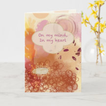 On my mind, In my heart Abstract Greeting Card