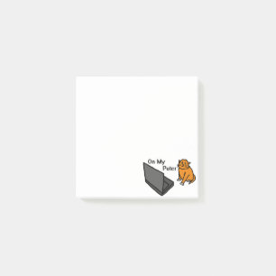On My Puter Funny Computer Orange Cat Meme Post-it Notes