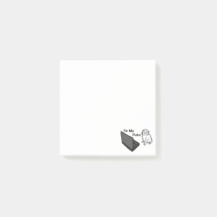 On My Puter Funny Computer White Cat Meme Post-it Notes