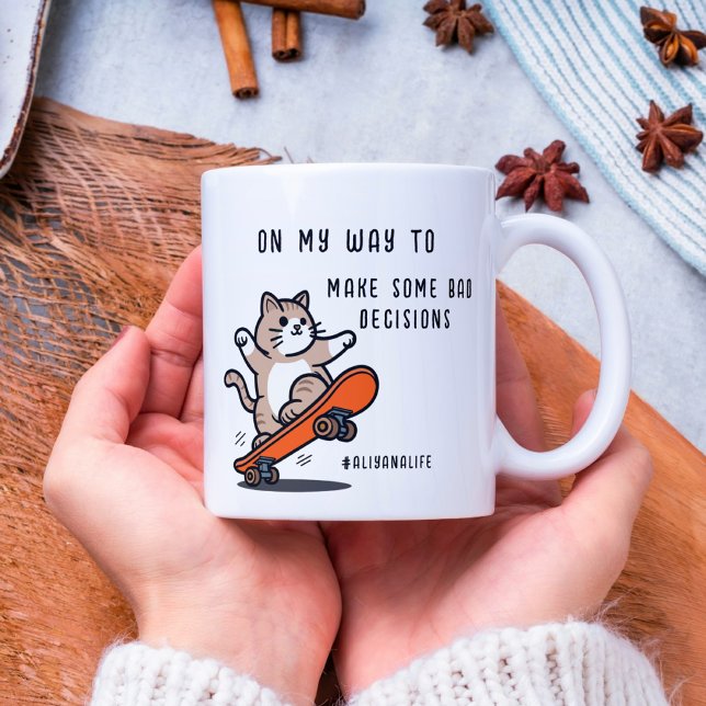 ON MY WAY TO MAKE SOME BAD DECISIONS FUNNY MORNING COFFEE MUG (Creator Uploaded)