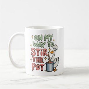 On My Way To Stir The Pot Cute Girly Goose Trendy Coffee Mug