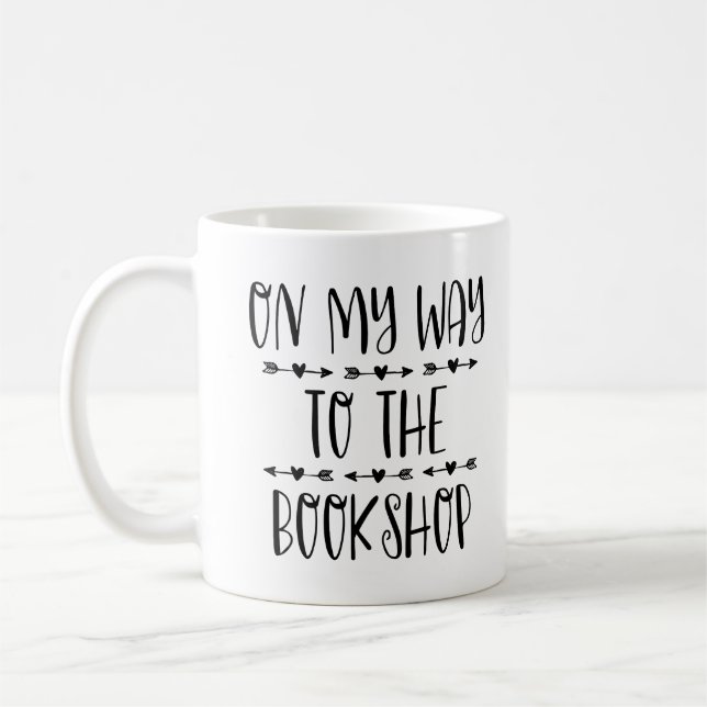 On My Way To The Bookshop Coffee Mug (Left)