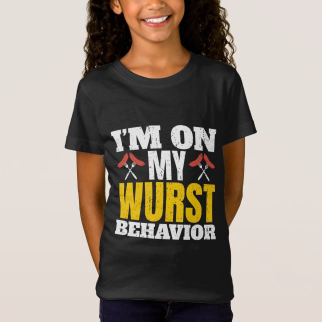 On My Wurst Behavior Funny Oktoberfest T-Shirt (Front)