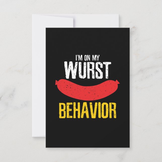 On My Wurst Behavior Oktoberfest Card (Front)
