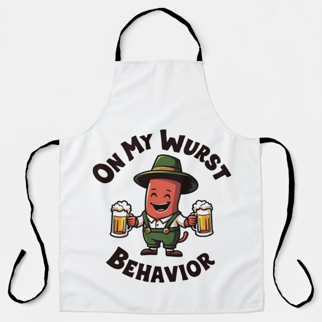 On My Wurst Behavior Oktoberfest Funny  Apron (Front)