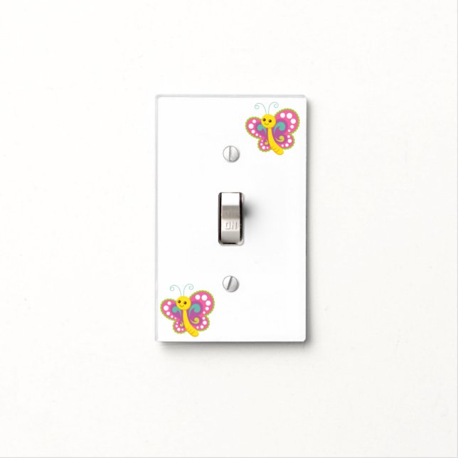 On Off Light Switch Cover Butterfly (In Situ)