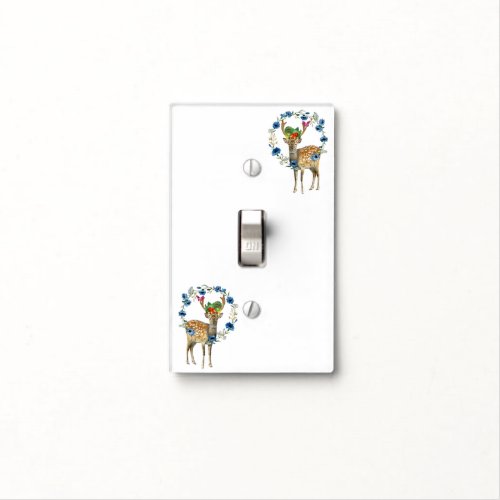 On Off Light Switch Cover Deer Floral