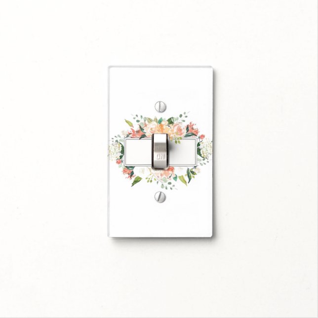 On Off Light Switch Cover Floral (In Situ)