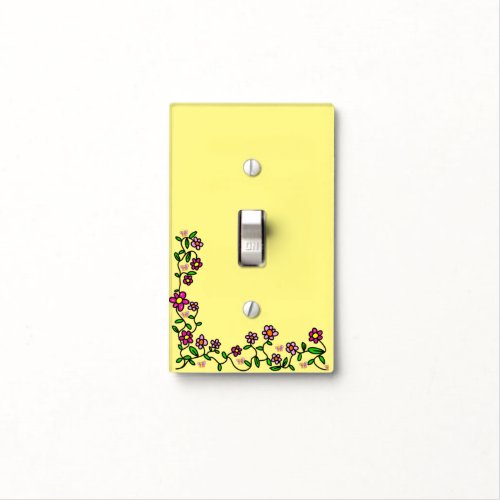 On Off Light Switch Cover Floral