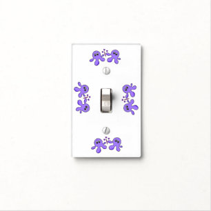On Off Light Switch Cover Purple Octopus
