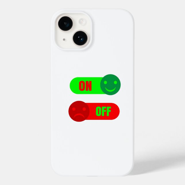 On Off Mood Emoji Phone Case (Back)