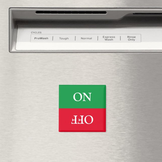 On Off switch red green Dishwasher Laundry in use  Magnet (In Situ (Dishwasher))