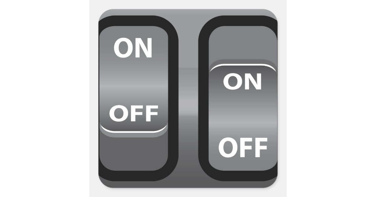 On Off Switch Square Sticker | Zazzle