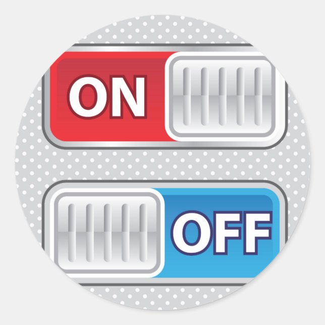 On Off Switch Web style Classic Round Sticker (Front)