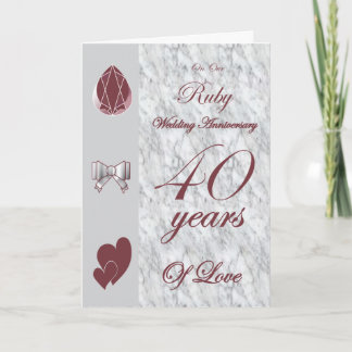 On Our Ruby Wedding Anniversary Card