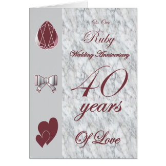 On Our Ruby Wedding Anniversary Card