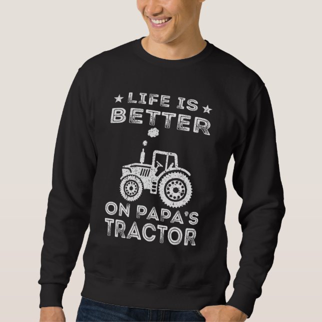 on pap's tractor farm sweatshirt (Front)