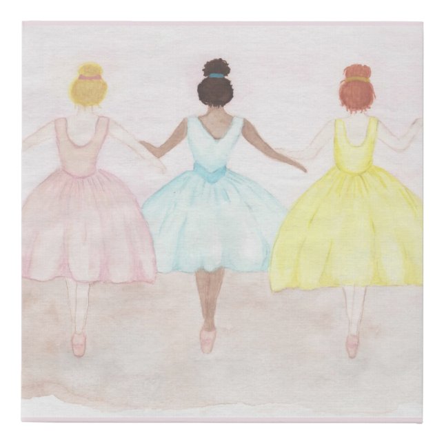 On Point Ballet Dancers Faux Canvas Print (Front)