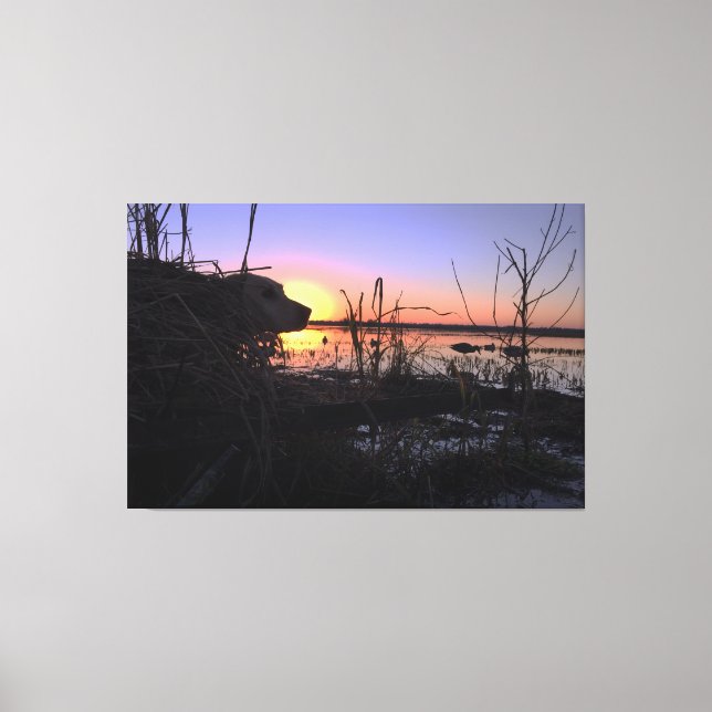 On Point in the Duck Blind Canvas Print (Front)