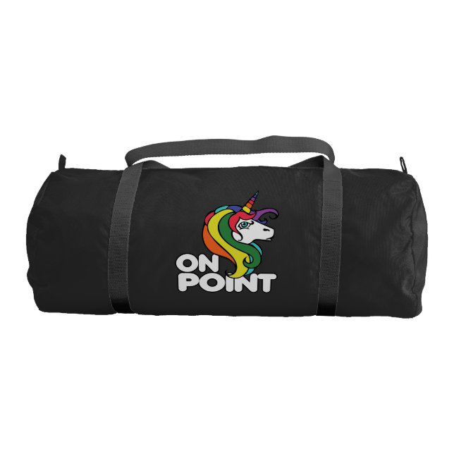 On Point retro rainbow unicorn Duffle Bag (Front)