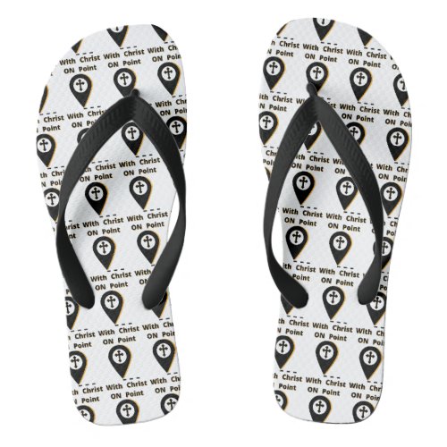 On Point With Christ Biblical All_Over Unisex Flip Flops