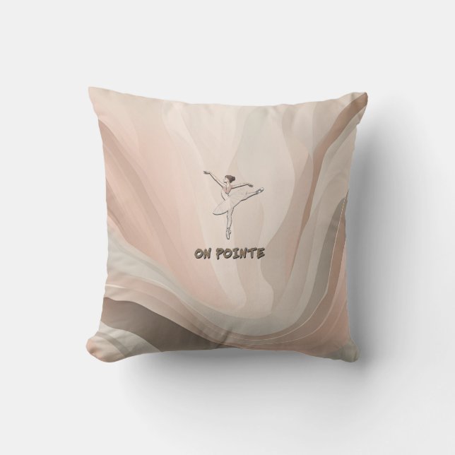 On Pointe Throw Pillow (Front)