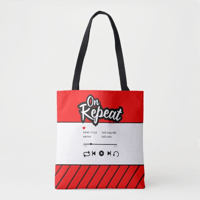 On Repeat Favorite Song shopping Book Tote Bag (Front)