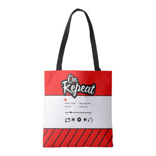 On Repeat Favorite Song shopping Book Tote Bag