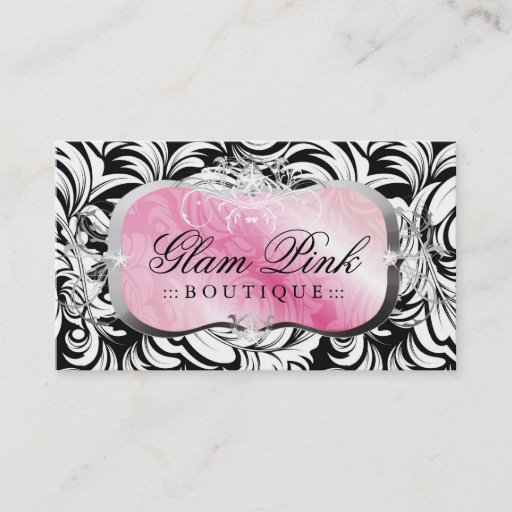 Customizable On Sale! 311 Lavish Pink Platter Silver Business Card Template
