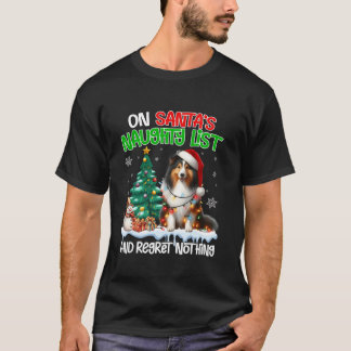 On Santas Xmas Naughty List Regret Nothing Shetlan T-Shirt