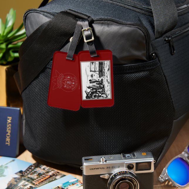 On shore drawing luggage tag (Front & Back)