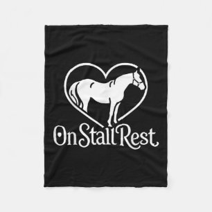 On Stall Rest , Heart Equestrian Horse Stable, Fleece Blanket