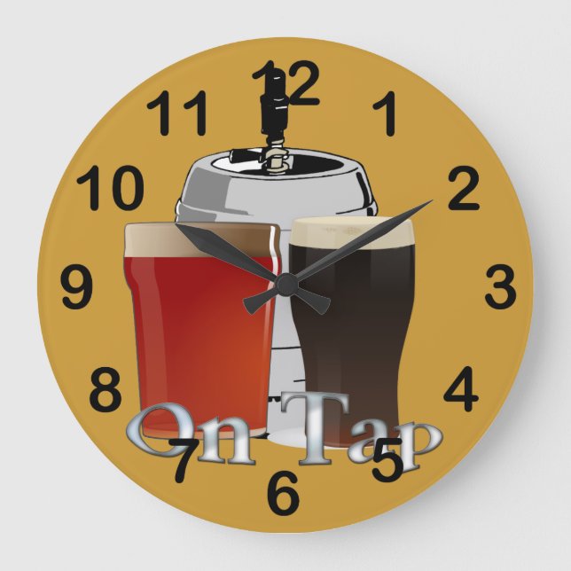 On Tap - Beer / Keg Round Wall Clock (Front)