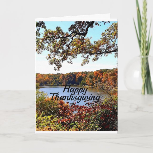 ON THANKSGVING THANK YOU FOR BRIGHTENING MY WORLD HOLIDAY CARD (Front)