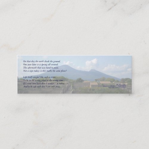 On that day the earth poetry bookmark Mini Business Card