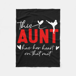 On That Mat Karate Aunt Karate Auntie Fleece Blanket