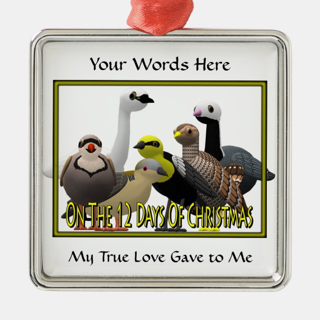 On the 12 Days of Christmas Metal Ornament (Front)