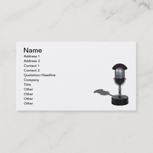 Customizable On the Air Pill Microphone Business Card Template