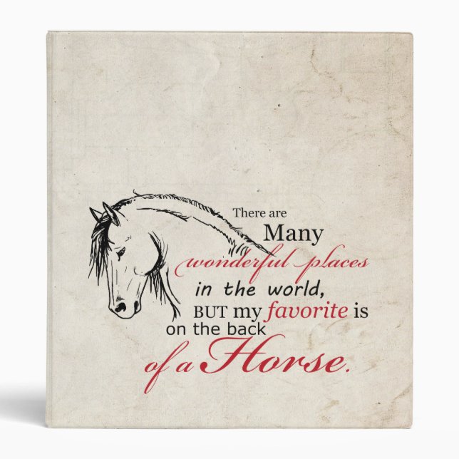 On the Back of a Horse 3 Ring Binder (Front)