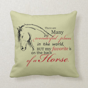 On the Back of a Horse Throw Pillow