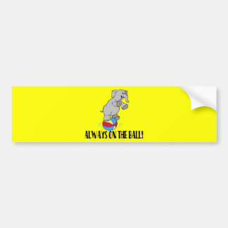 On The Ball Elephant Bumper Sticker