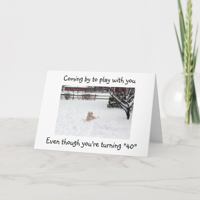 ON THE BALL EVEN AT "40" BIRTHDAY CARD (Front)