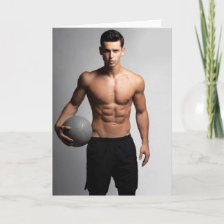 On The Ball Hot Guy Greetings Card