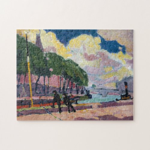 On the Banks of the Seine  Henry Lyman Saen Jigsaw Puzzle