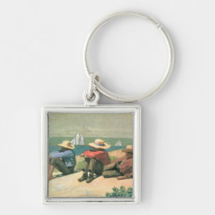 On the Beach, 1875 (w/c) Keychain