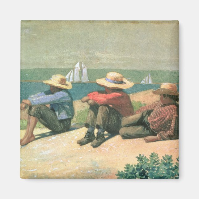 On the Beach, 1875 (w/c) Magnet (Front)