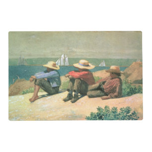 On the Beach, 1875 (w/c) Placemat