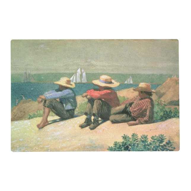 On the Beach, 1875 (w/c) Placemat (Front)